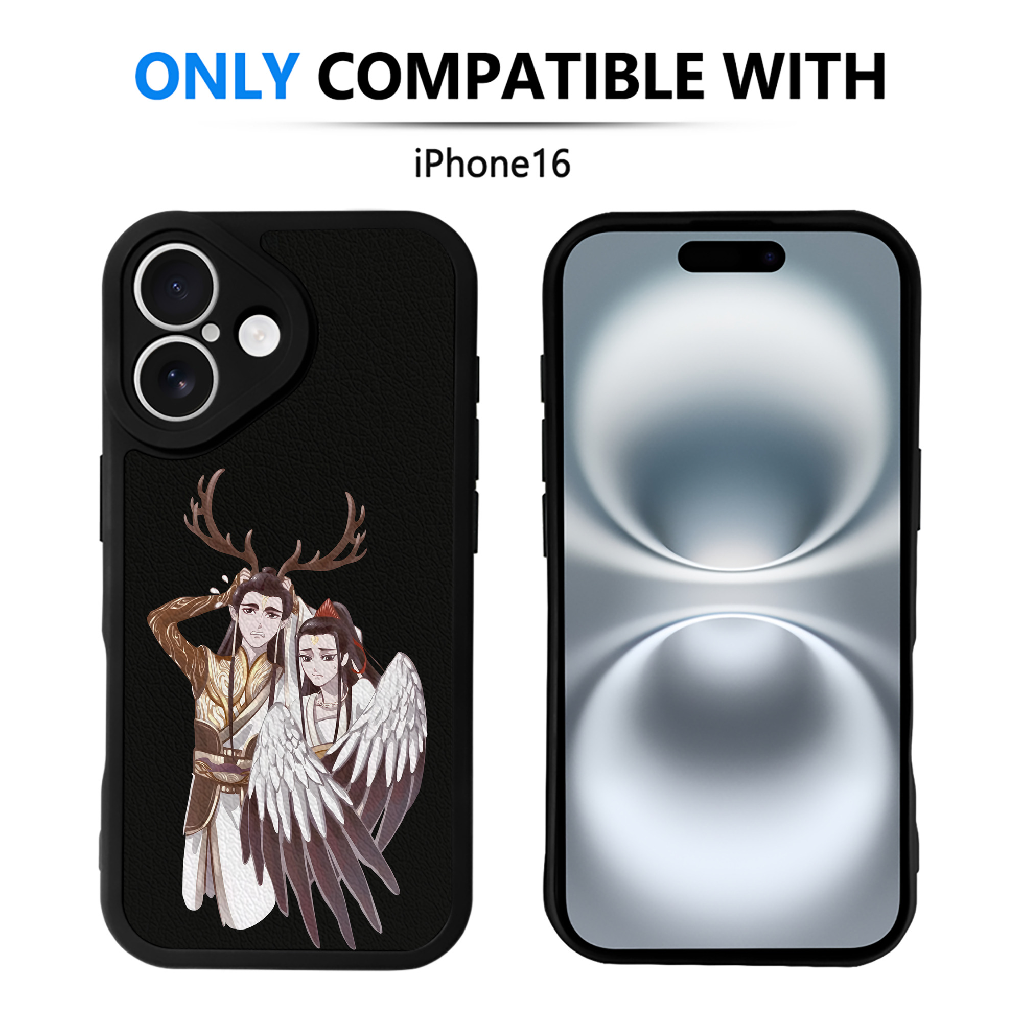 （画像用） Ne Zha 2 ナタ 魔童の大暴れ 【iPhone 16シリーズ対応】シリコンスマホケース（レザー調） 材質：シリコン